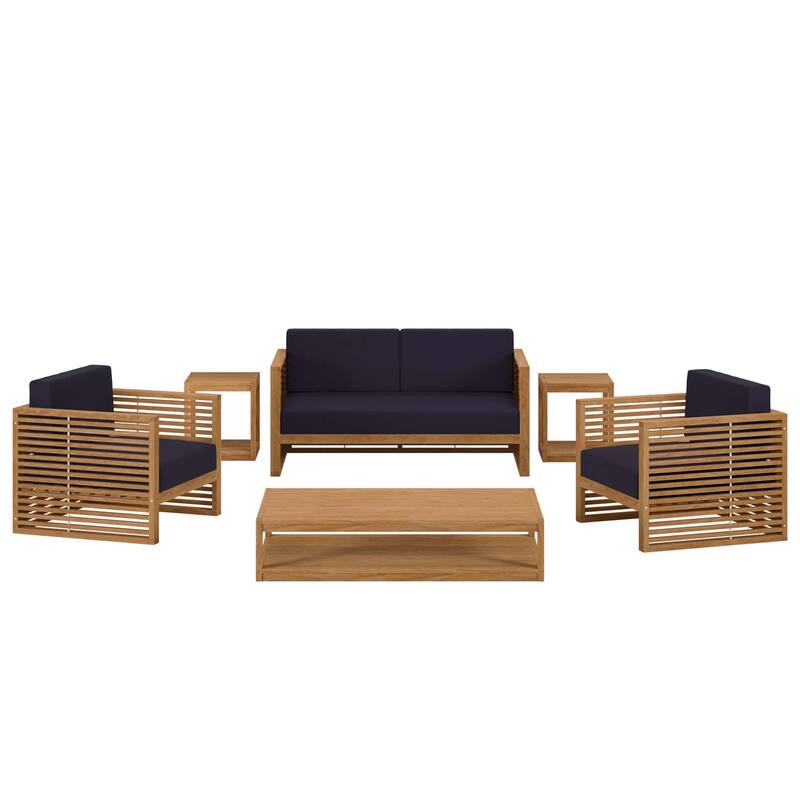 Carlsbad 6-Piece Teak Wood Outdoor Patio Outdoor Patio Set
