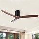 preview thumbnail 114 of 157, YUHAO SylvanAir Modern 52 in. Flush Mount Outdoor/Indoor Ceiling Fan with 3 Solid Wood Blades and DC Reversible Motor