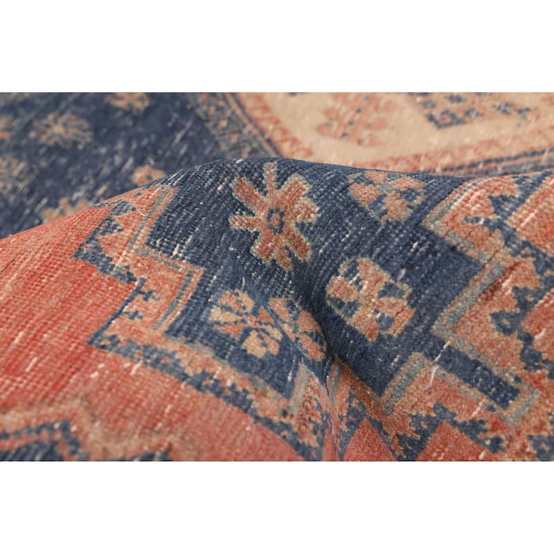 ECARPETGALLERY Hand-knotted Antalya Vintage Navy Wool Rug - 4'11 x 6'11