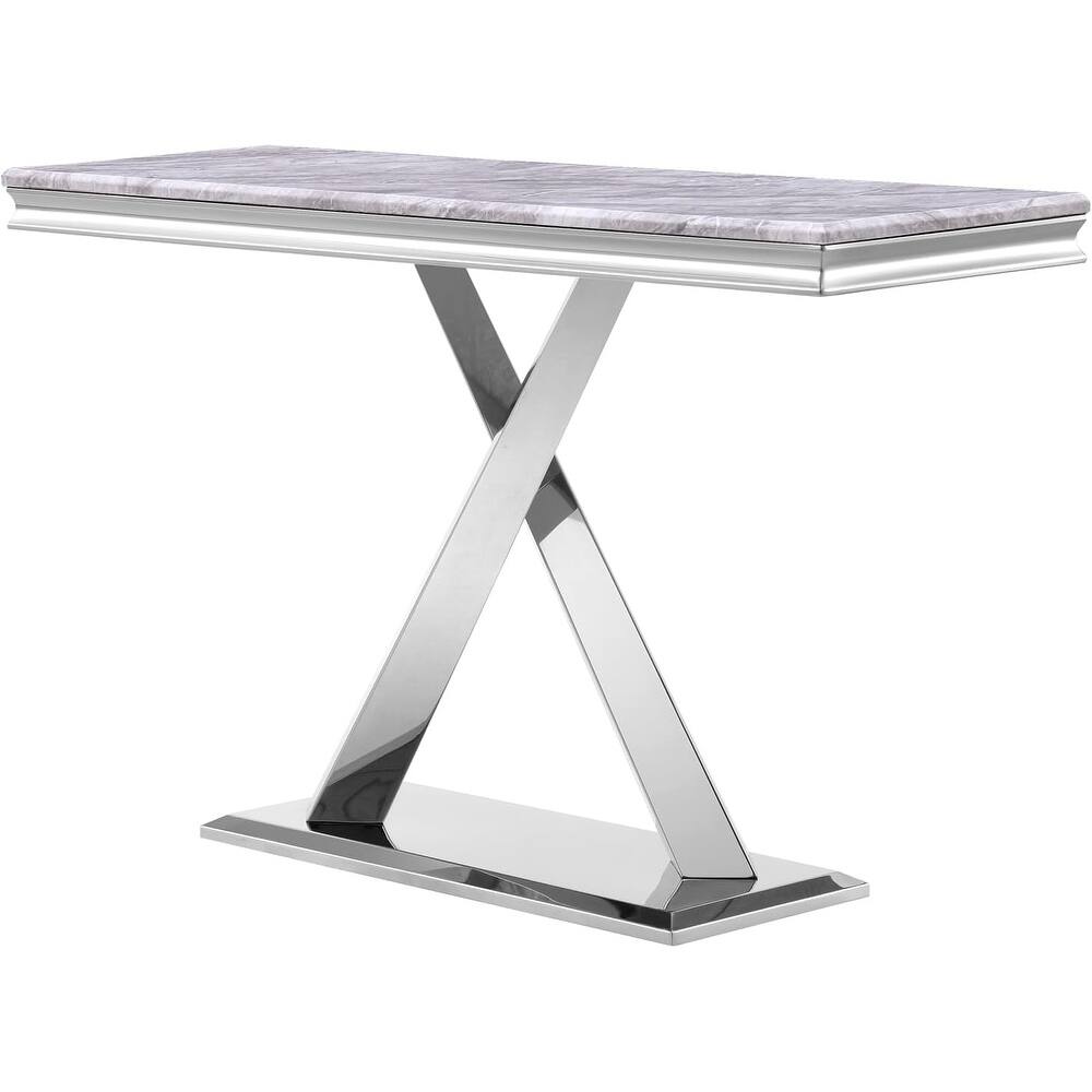 Sofa Entryway Table with X Base and High Gloss Top