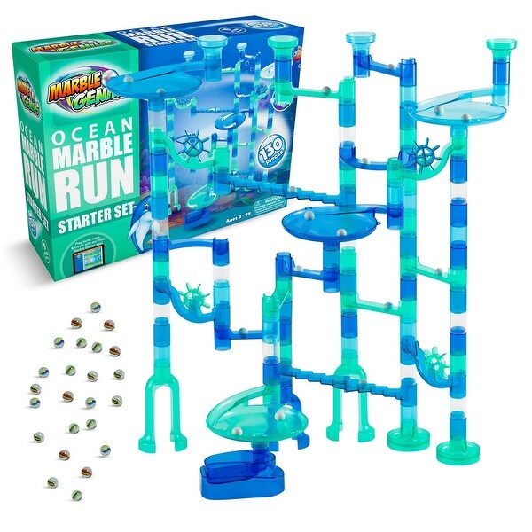 Marble Genius 130-Piece Marble Run Starter Set, STEM Toy for Kids