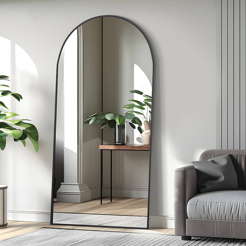 Modern Full-length Mirror Floor Mirror - 75*36 - Black