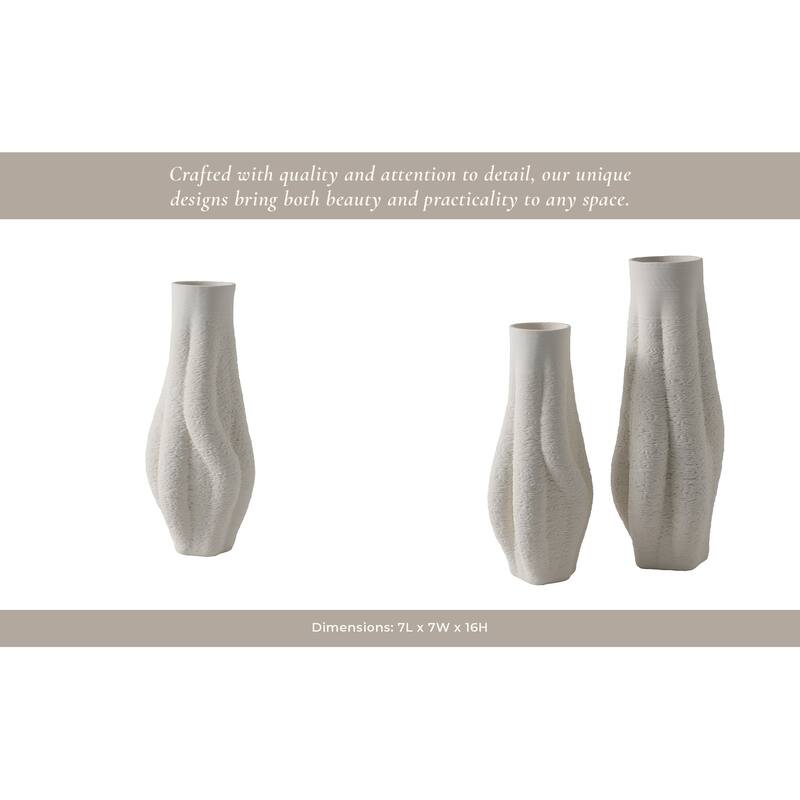 Porcelain Sculptural Vase with Curved Silhouette and Intricate Detail