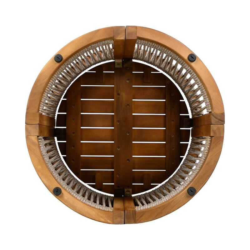 Christopher Knight Home - Aurelian Patio Acacia Wood Side Table with Boho Rope