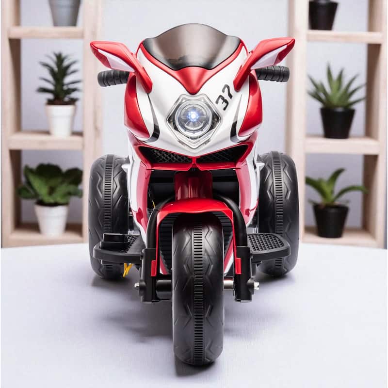 6V Red Kids Electric Ride On Motorcycle with Music Lights MP3 for Boys and Girls Ages 3-4
