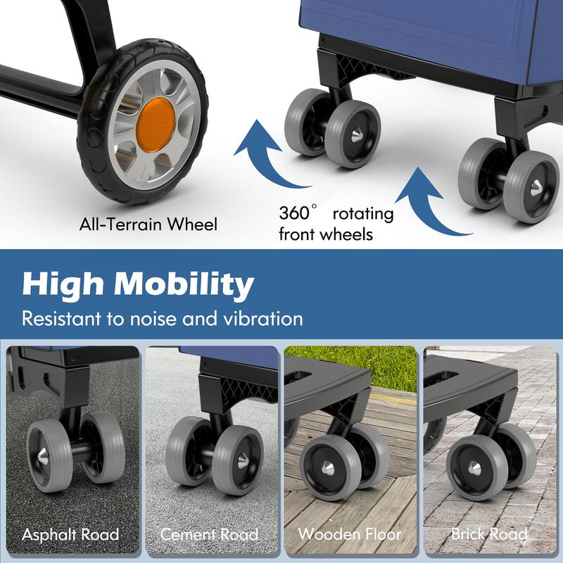 Costway Folding Shopping Cart Utility Hand Truck with Rolling Swivel - See Details
