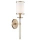 preview thumbnail 2 of 2, Hatfield 1 Light Vibrant Gold Wall Mount - 5'' W x 18.5'' H x 6'' D