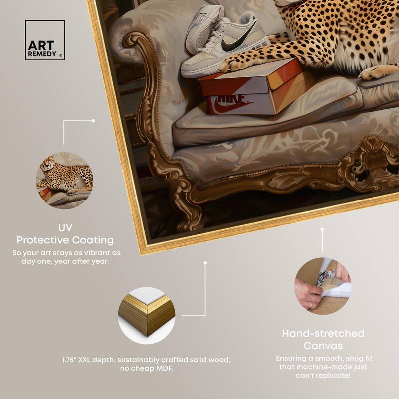 Lounging Sneaker Cheetah Canvas by Art Remedy