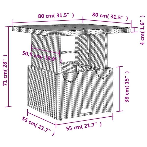 dimension image slide 2 of 31, vidaXL Patio Dining Set with Cushions Outdoor Seating Gray Poly Rattan