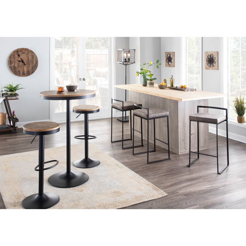 Porch & Den Forrest Black Stackable Fully Welded Counter Stool (Set of 3)