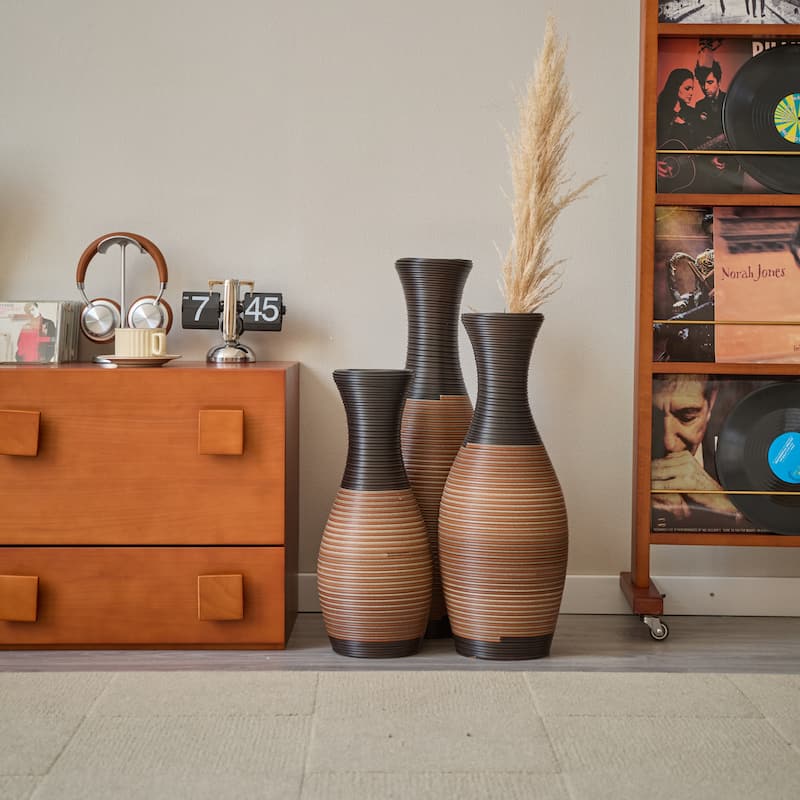 Set of 3 Floor Vases, Home Décor Vase, Artificial Rattan Floor Vase Large vase