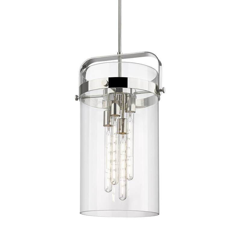 Innovations Lighting 413-4SL-26-13 Pilaster Pendant Pilaster 4 Light - Polished Nickel / Clear