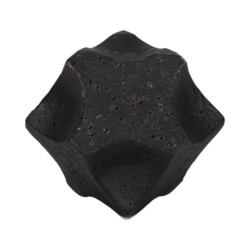 Sagebrook Home Textured Geometric Orb, Black - 6" x 6" x 5"