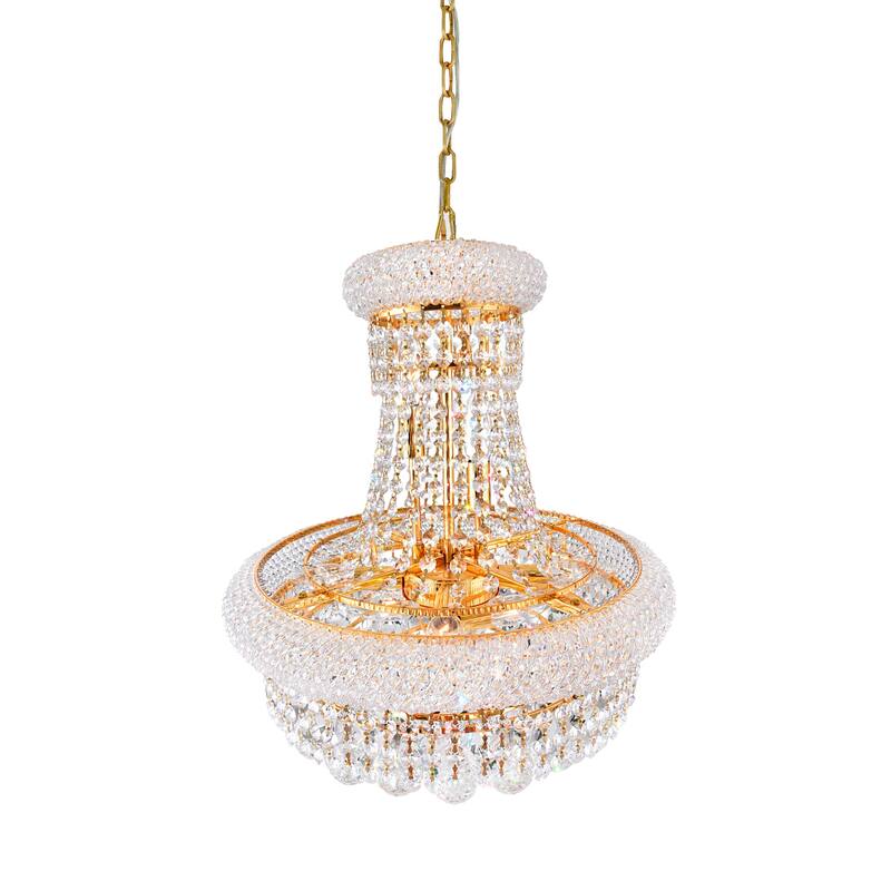 Empire 8 Light Down Chandelier With Gold Finish