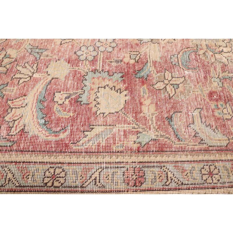 ECARPETGALLERY Hand-knotted Antalya Vintage Dark Red Wool Rug - 9'5 x 12'4