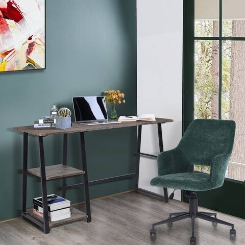 Carbon Loft 47'' Wood Computer Writing Desk with 2 Shelves