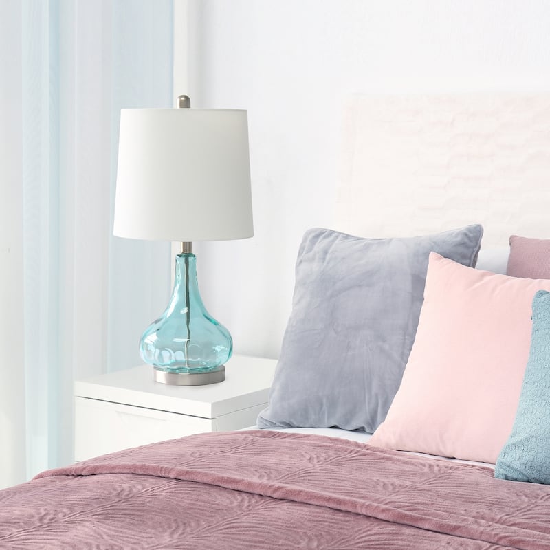 23.25 in. Modern Colored Dimpled Glass Table Lamp