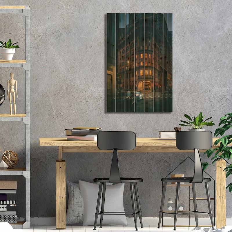 Delmonico's, Fidi Print On Wood by Jon Bilous - Multi-Color