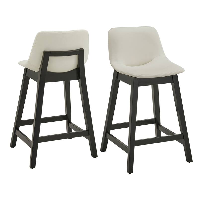 Savinhill Black Finish Vegan Leather Counter Height Chair (Set of 2) by iNSPIRE Q Modern - White