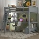 preview thumbnail 5 of 33, Full Pine Loft Bed with Desk & Smart Charging