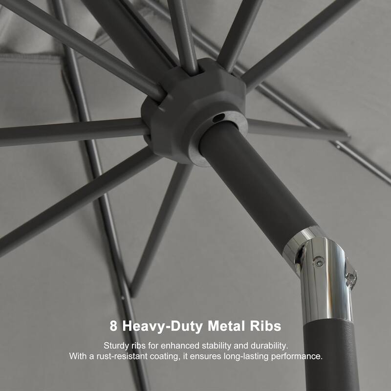 PURPLE LEAF 9 ft Patio Umbrella Outdoor Table Fringe Tassel Umbrellas with Tilt Button