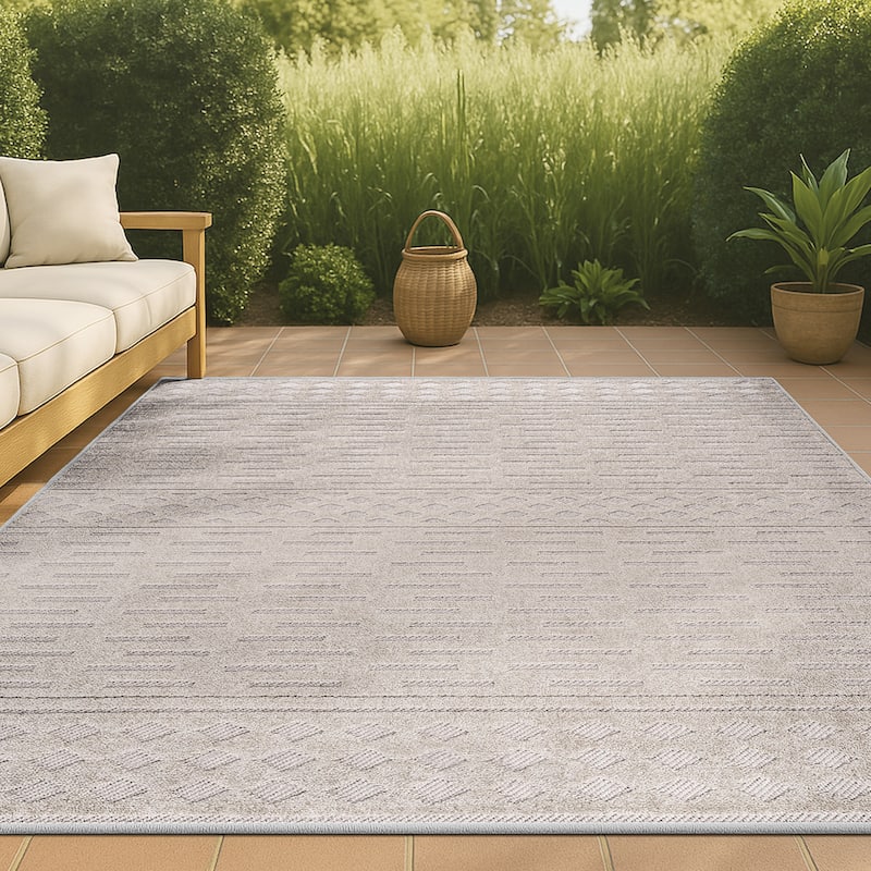 JONATHAN Y Rabat High-Low Pile Moroccan Geometric Indoor/Outdoor Area Rug