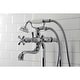 preview thumbnail 4 of 42, Kingston Brass Freestanding Clawfoot Tub Faucet Package with Supply Line in Matte Black