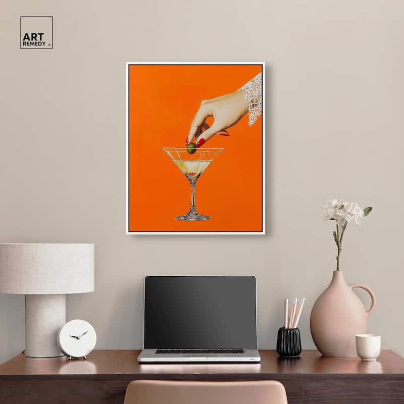Orange Zest Martini Canvas by Art Remedy