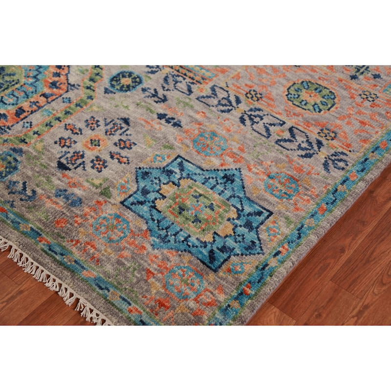 Traditional Kazak Indian Area Rug Handmade Wool Carpet - 7'11"x 10'1"