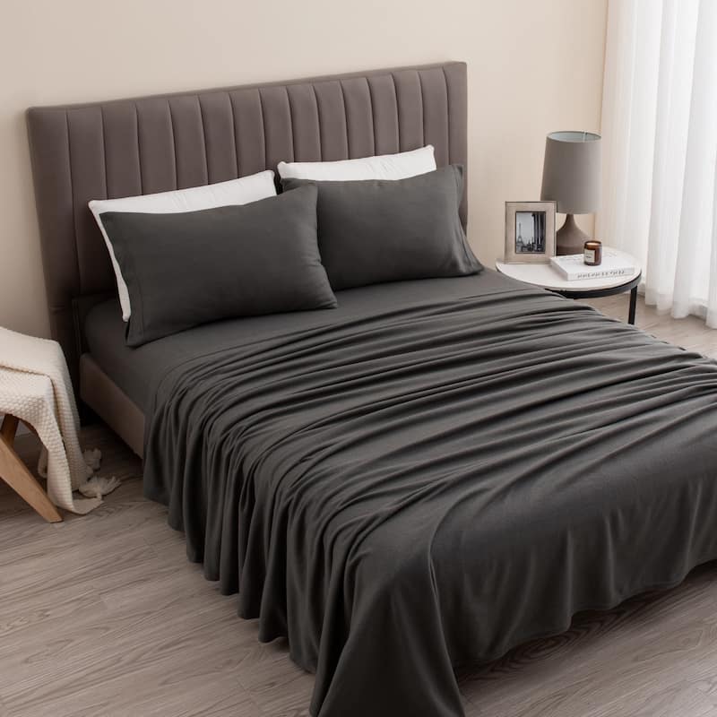 Premium Super Soft Extra Plush Fleece Sheet Set - Queen - Charcoal