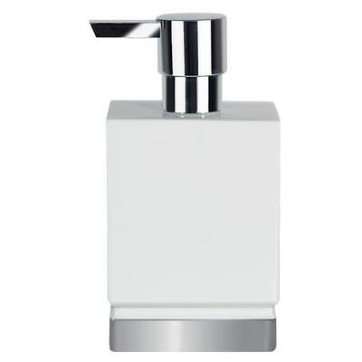 Countertop Soap And Lotion Dispenser Spirella Roma White And Silver Stoneware