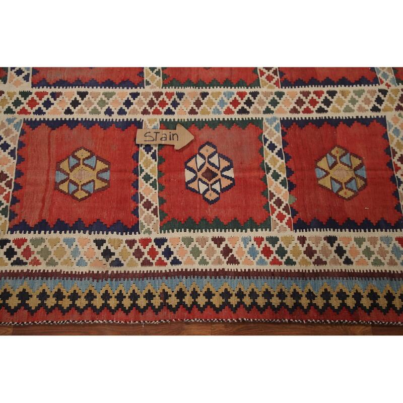 Vegetable Dye Kilim Qashqai Persian Antique Area Rug - 4'8"x 9'3"