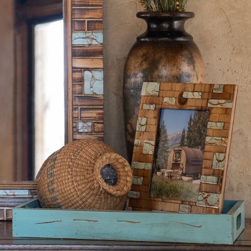 Paseo Road by Hiend Accents Turquoise Inlay Picture Frame, 5" x 7", 1PC