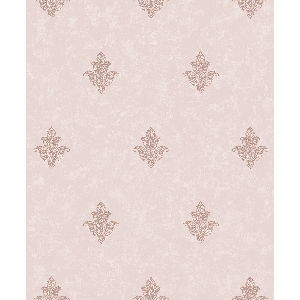 Galerie Wallcoverings Emporium 3D Embossed Mehndi Motif Non-woven Metallic Wallpaper Roll