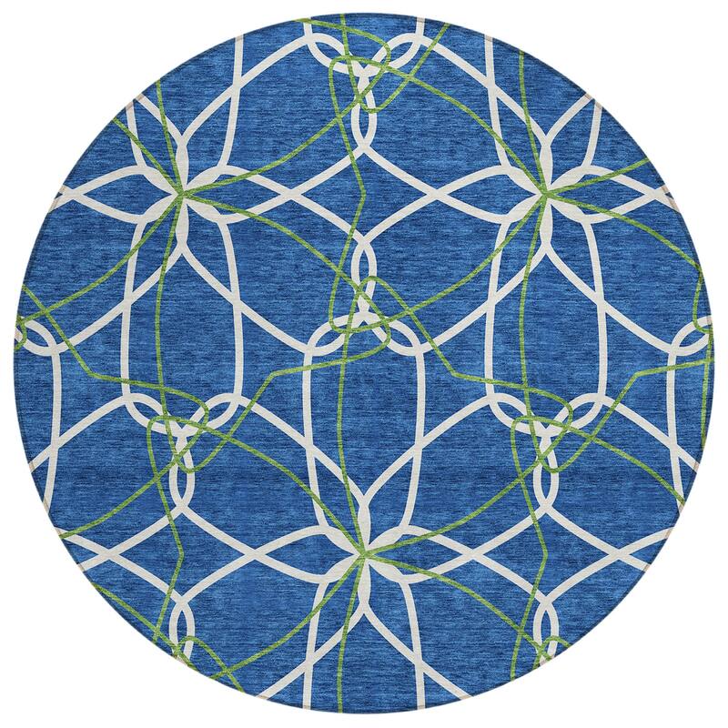 Machine Washable Indoor/ Outdoor Abstract Prism Chantille Rug