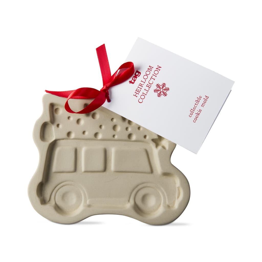 Car Heirloom Stoneware Cookie Mold Stamp Decoration, Dishwasher Safe