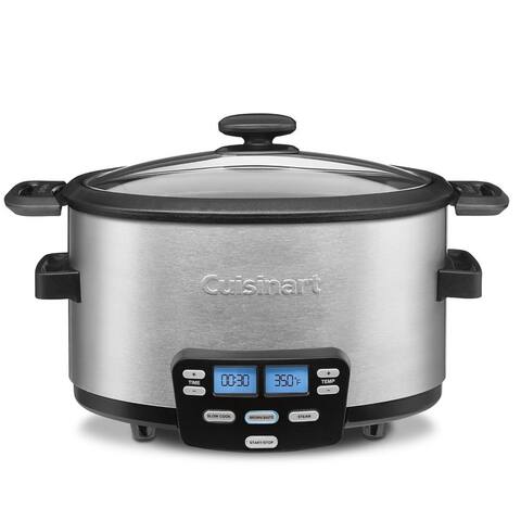 Cuisinart MSC-400 3-In-1 Cook Central 4-Quart Multi-Cooker: Slow Cooker, Brown/Saute, Steamer, Stainless
