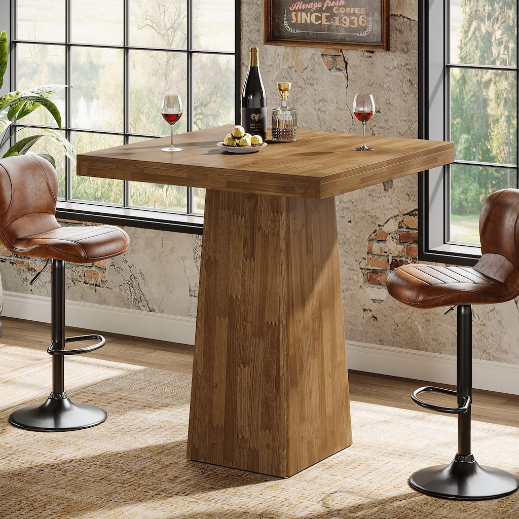 31.5 Inch Square Bar Table Small Kitchen Dining Table - 31.5" L x 31.5" W x 39.37" H