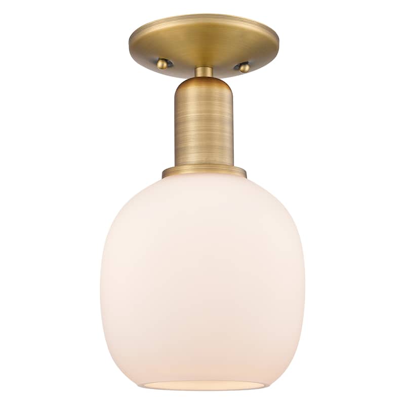 Innovations Lighting Endless Possibilities Arcadia - Belfast - 1 Light 6" Semi-Flush Mount - Brushed Brass