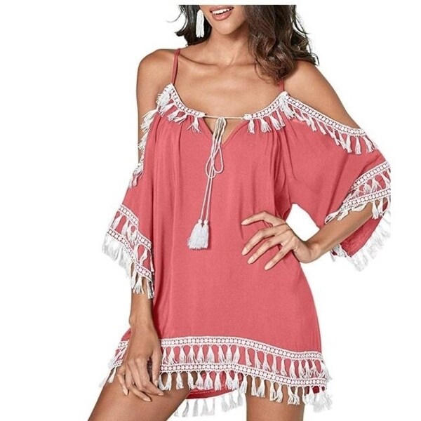 pink beach cover up dress