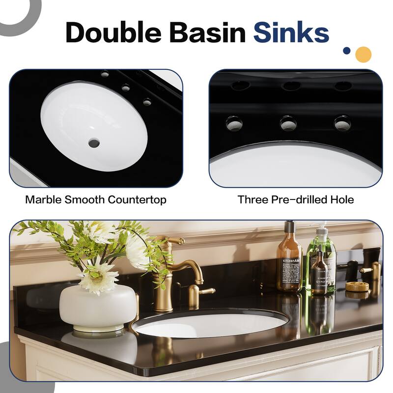72-Inch Two-Tone Solid Wood Double Sink Bathroom Vanity – Modern Contrast Design with Ample Storage