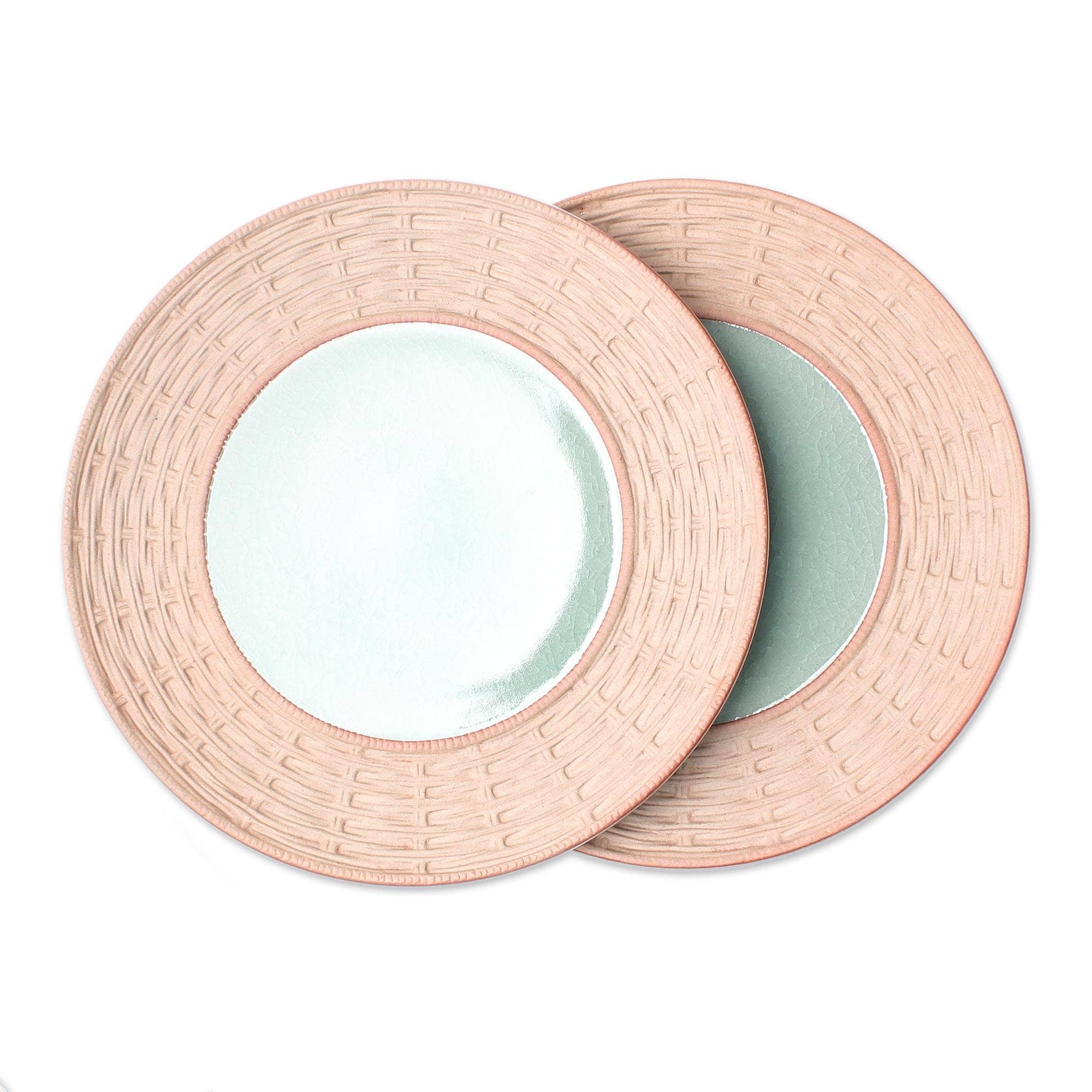 Handmade Country Meal Celadon ceramic plates (Thailand)