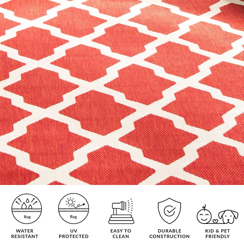 SAFAVIEH Courtyard Tuulikki Indoor /Outdoor Waterproof Trellis Patio Backyard Rug