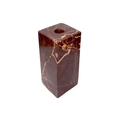Large Twisted Edge Marble Candle Holder - 6" - Red