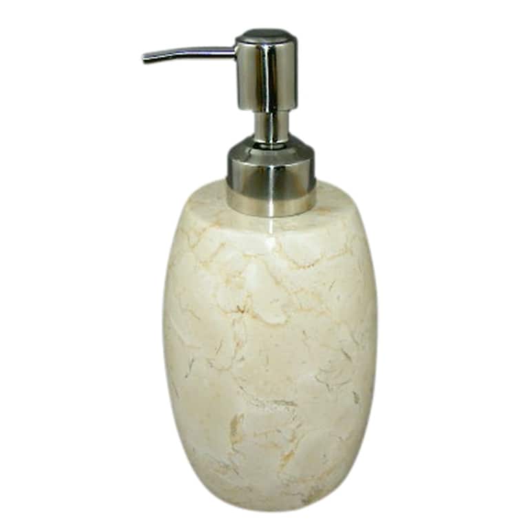 Creative Home Bowling Pin Collection Champagne Marble Liquid Soap Dispenser, Lotion Dispenser - Beige - N/A