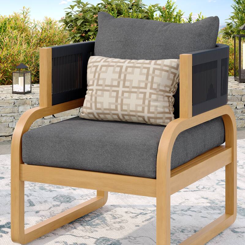 Corvus Rocio Sunbrella Outdoor Acacia Wood Club Chair