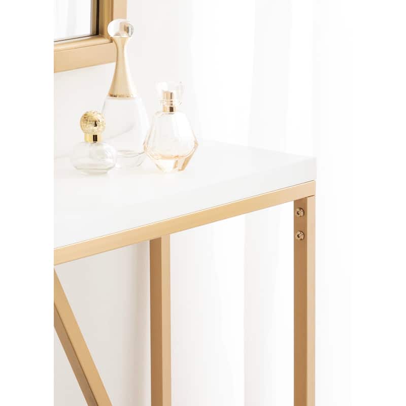 Kate and Laurel Kaya Wood and Metal Console Table - 30x10x30