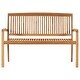 preview thumbnail 3 of 7, vidaXL Stacking Patio Bench with Cushion 50.6" Solid Teak Wood - 50.6" x 22.6" x 35.4"