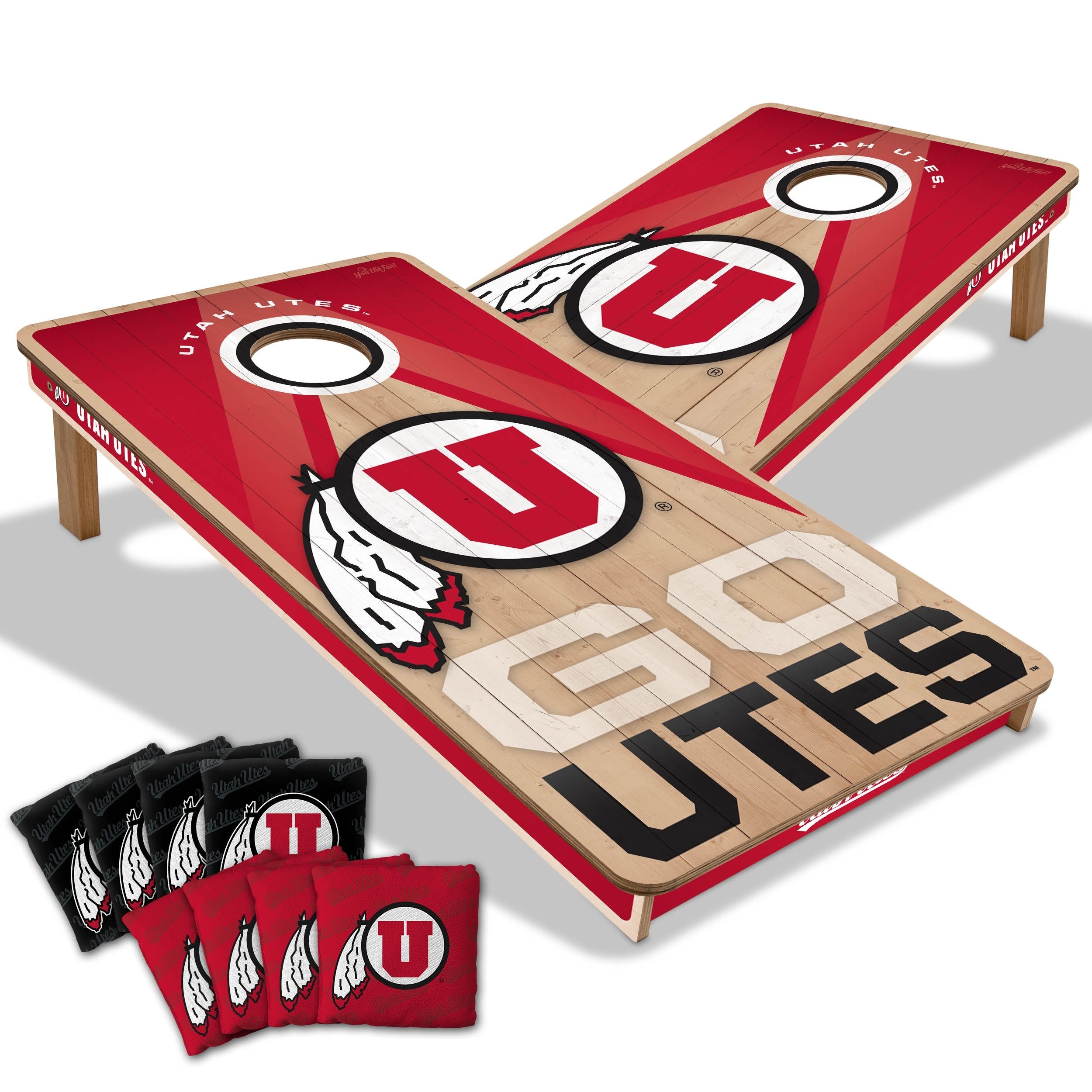 Utah Utes NCAA 2x4 Professional Cornhole Board Set