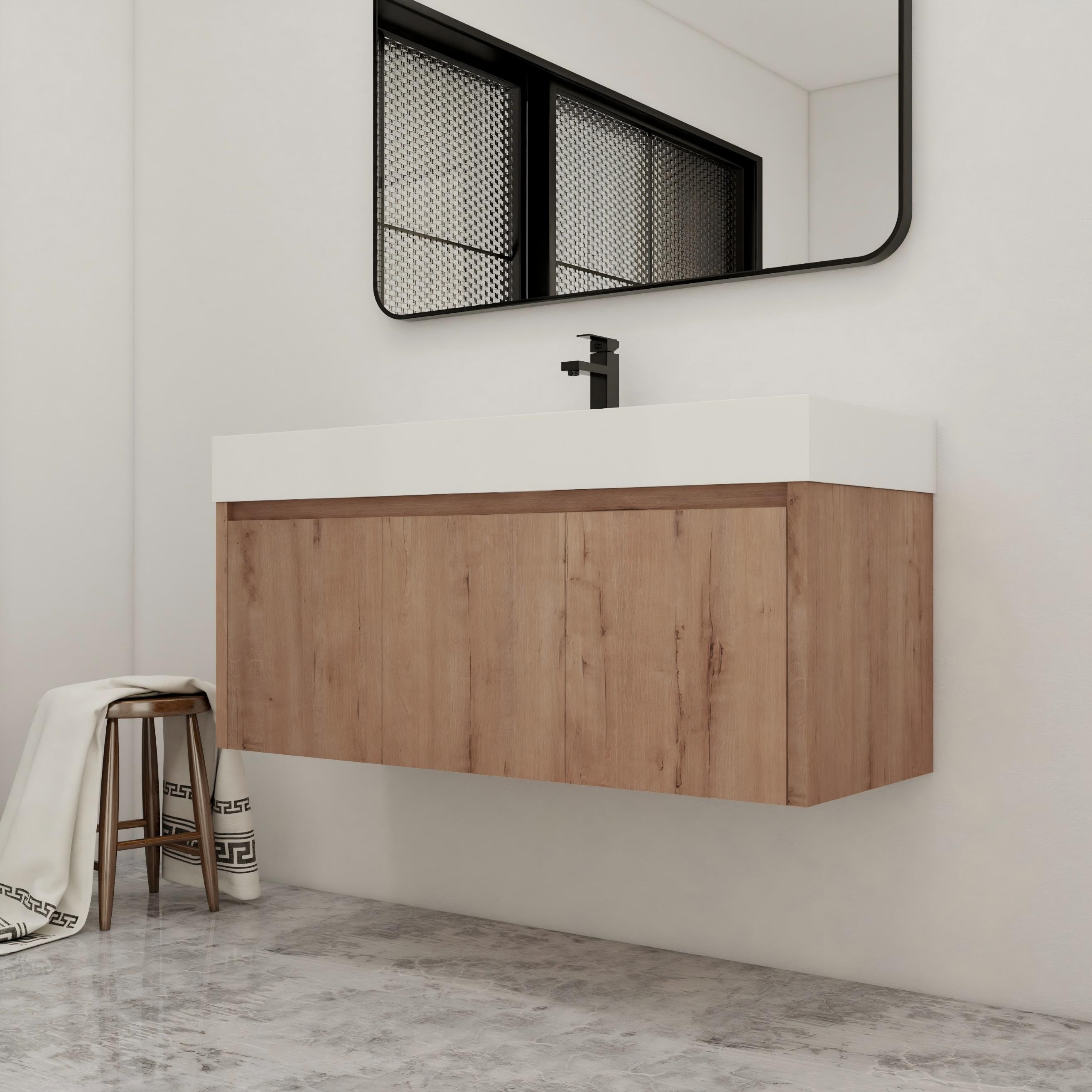 Malwee 24"/30"/36"/48" Floating Bathroom Vanity with Sink , Wall Mounted Bathroom Vanity with Soft Close Door